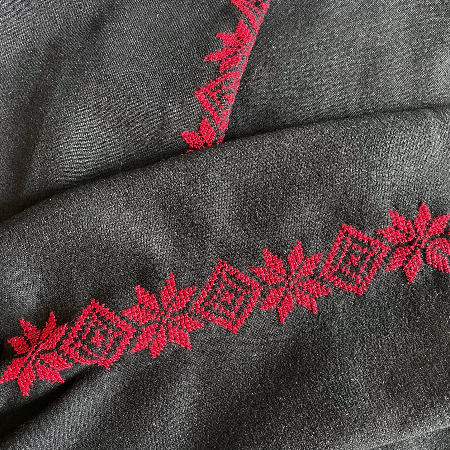 Black/Red Embroidered Sweater