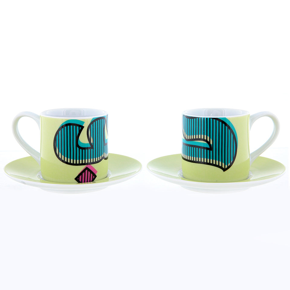 Set of Hobb Espresso Cups and Saucers